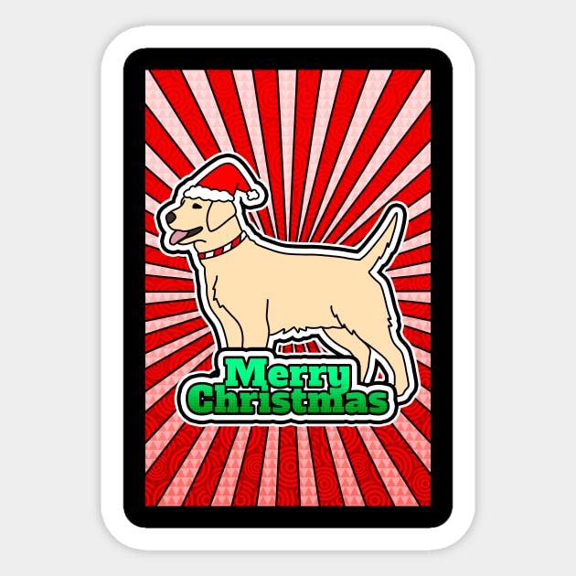 Christmas Golden Retriever Sticker by Kelly Louise Art